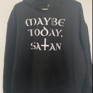 Hanes Eco Smart Men’s Unisex Hoodie Black XL Maybe today Satan